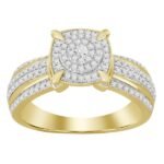 LADIES RING 1/2 CT ROUND DIAMOND 10K YELLOW GOLD