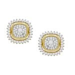 LADIES EARRINGS 1/2 CT ROUND DIAMOND 10K YELLOW GOLD