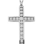 LADIES PENDANT 1/2 CT ROUND DIAMOND 10K WHITE GOLD