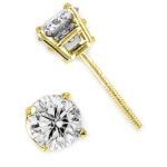 MEN'S STUDS 1/6 CT ROUND DIAMOND 14K YELLOW GOLD