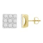 MEN'S EARRINGS 1/4 CT ROUND DIAMOND 10K YELLOW GOLD