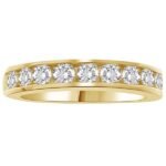 LADIES BAND 1 CT ROUND DIAMOND 14K YELLOW GOLD
