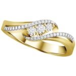 LADIES RING 1/6 CT ROUND DIAMOND 10K YELLOW GOLD