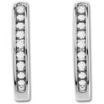 LADIES HOOP 1 CT ROUND DIAMOND 10K WHITE GOLD