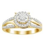 LADIES RING 1/2 CT ROUND DIAMOND 14K YELLOW GOLD