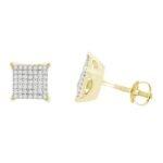 LADIES EARRINGS 1/4 CT ROUND DIAMOND 10K YELLOW GOLD