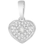 LADIES PENDANT 1/10 CT ROUND DIAMOND 10K WHITE GOLD