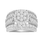 LADIES RING 3 CT ROUND DIAMOND 10K WHITE GOLD
