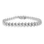 LADIES BRACELET 5 CT ROUND DIAMOND 14K WHITE GOLD