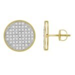 MEN'S EARRING 1/3 CT ROUND DIAMOND 10K YELLOW GOLD