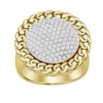 MEN'S RING 1 1/3 CT ROUND DIAMOND 10K YELLOW GOLD