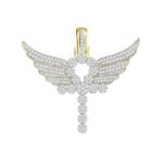MEN'S PENDANT 3 1/4 CT ROUND DIAMOND 10K YELLOW GOLD