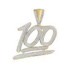 MEN'S PENDANT 1 CT ROUND DIAMOND 10K YELLOW GOLD
