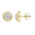 MEN'S EARRINGS 1/6 CT ROUND DIAMOND 10K YELLOW GOLD