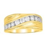 MEN'S RING 1 CT ROUND DIAMOND 10K YELLOW GOLD