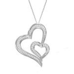 LADIES PENDANT 1/5 CT ROUND DIAMOND 10K WHITE GOLD