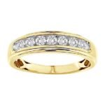 MEN'S BAND 1/2 CT ROUND DIAMOND 10K YELLOW GOLD