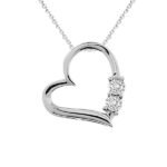 LADIES PENDANT 1/15 CT ROUND DIAMOND 10K WHITE GOLD