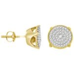 LADIES EARRINGS 1/4 CT ROUND DIAMOND 10K YELLOW GOLD