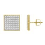 MEN'S EARRING 1/3 CT ROUND DIAMOND 10K YELLOW GOLD