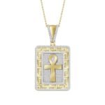MEN'S CHARM 3/4 CT ROUND DIAMOND 10K YELLOW GOLD