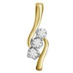 LADIES PENDANT 1/4 CT ROUND DIAMOND 10K TT YELLOW & WHITE GOLD