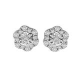 LADIES EARRINGS 1/4 CT ROUND DIAMOND SILVER