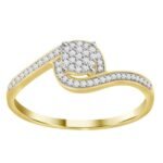 LADIES RING 1/6 CT ROUND DIAMOND 10K YELLOW GOLD