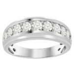 MEN'S BAND 1 1/2 ROUND DIAMOND 10K WHITE GOLD
