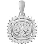 LADIES PENDANT 1/5 CT ROUND DIAMOND 10K WHITE GOLD