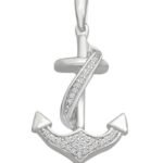 LADIES PENDANT 1/20 CT ROUND DIAMOND SILVER