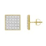 MEN'S EARRING 1/6 CT ROUND DIAMOND 10K YELLOW GOLD