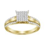 LADIES RING 1/5 CT ROUND DIAMOND 10K YELLOW GOLD