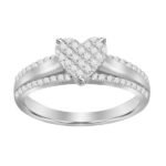 LADIES RING 1/5 CT ROUND DIAMOND 10K WHITE GOLD