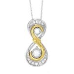 LADIES PENDANT 1/4 CT ROUND DIAMOND 10K TT WHITE & YELLOW GOLD