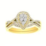 LADIES BRIDAL RING SET 1/2 CT ROUND DIAMOND 10K YELLOW GOLD