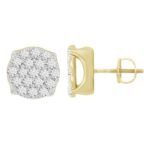 MEN'S EARRINGS 1/2 CT ROUND DIAMOND 10K YELLOW GOLD