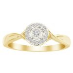 LADIES RING 1/10 CT ROUND DIAMOND 10K YELLOW GOLD