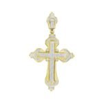 MEN'S CROSS 1/2 CT ROUND DIAMOND 10K YELLOW GOLD
