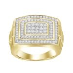 MEN'S RING 1 CT ROUND DIAMOND 10K YELLOW GOLD