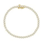 LADIES BRACELET 2 CT ROUND DIAMOND 10K YELLOW GOLD