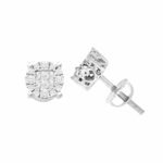 LADIES EARRINGS 1/2 CT ROUND/PRINCESS DIAMOND 14K WHITE GOLD