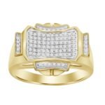 MEN'S RING 1/4 CT ROUND DIAMOND 10K YELLOW GOLD