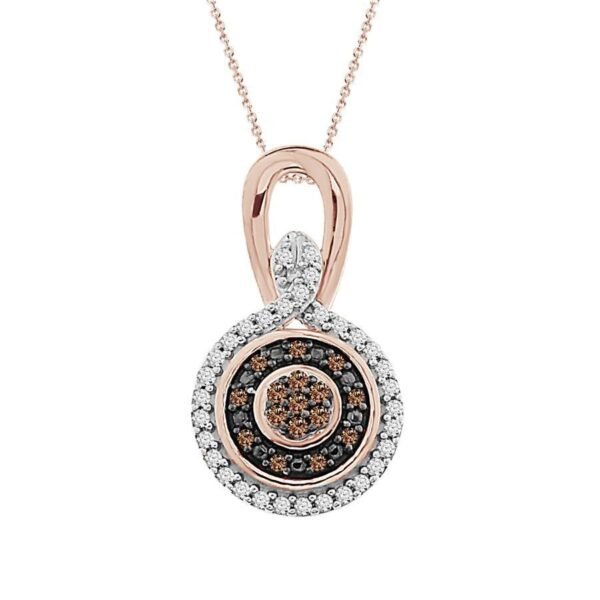 LADIES PENDANT 1/5 CT ROUND DIAMOND 10K ROSE GOLD