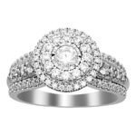 LADIES RING 1 CT ROUND DIAMOND 14K WHITE GOLD