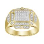 MEN'S RING 1/4 CT ROUND DIAMOND 10K YELLOW GOLD