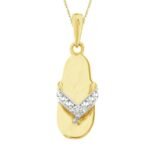 LADIES PENDANT 0.01 CT ROUND DIAMOND 10K YELLOW GOLD