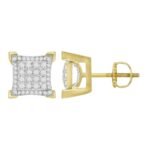 MEN'S EARRINGS 1/4CT ROUND DIAMOND 10K YELLOW GOLD