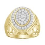 MEN'S RING 1 CT ROUND DIAMOND 10K YELLOW GOLD