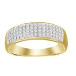MEN'S RING 1/4 CT ROUND DIAMOND 10K YELLOW GOLD